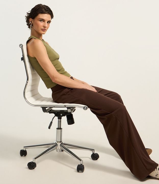 Blusa Regata Básica em Ribana com Leve Textura
