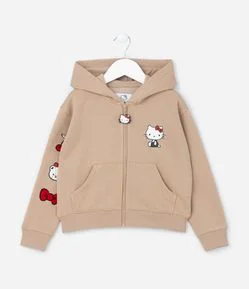 Jaqueta Infantil com Estampa Frente e Costas Hello Kitty - Tam 5 a 14 Anos