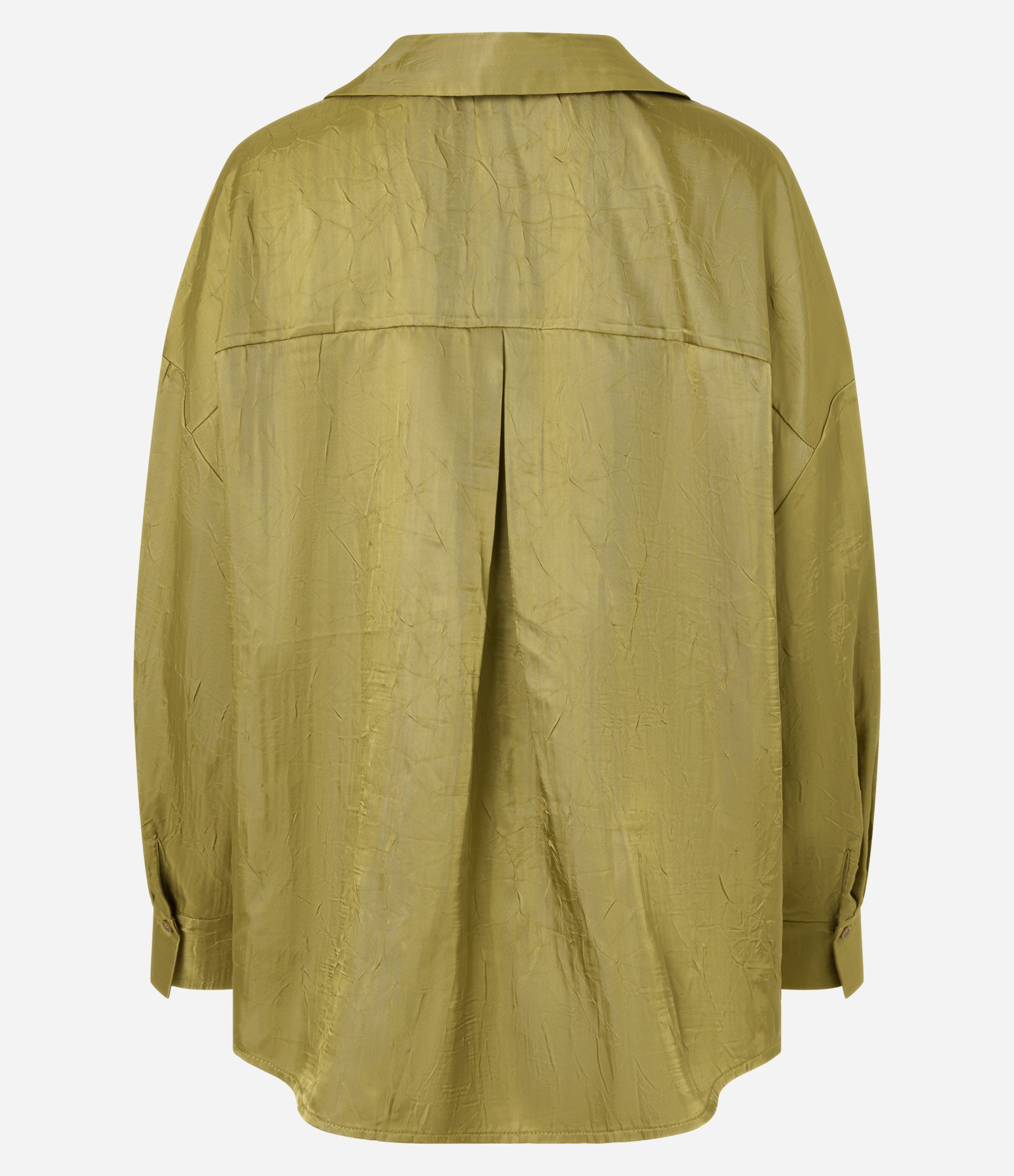 Camisa Acetinada com Botões e Manga Longa Verde 9