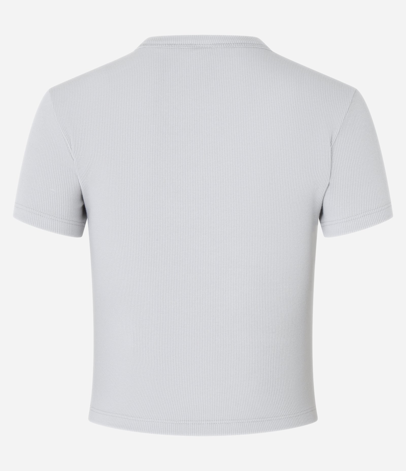 Blusa Canelada em Ribana com Manga Curta Cinza Claro 6