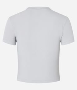 Blusa Canelada em Ribana com Manga Curta