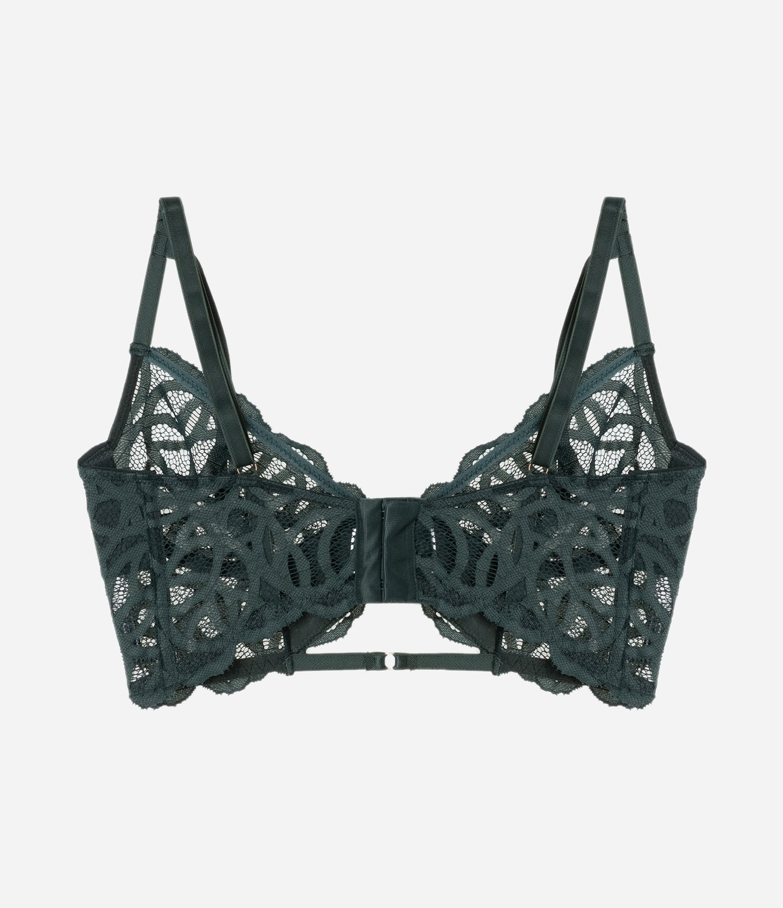 Sutiã Alongado Sem Bojo Com Aro em Renda Verde 6