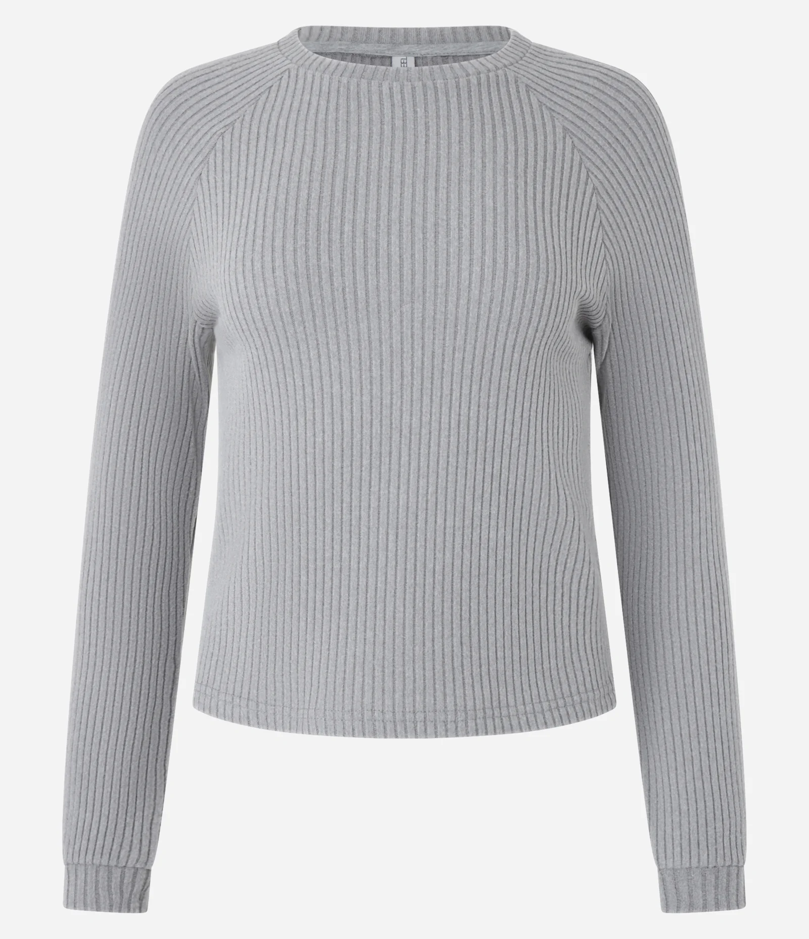 Blusa Slim Canelada Felpuda com Cava Raglan Cinza 4