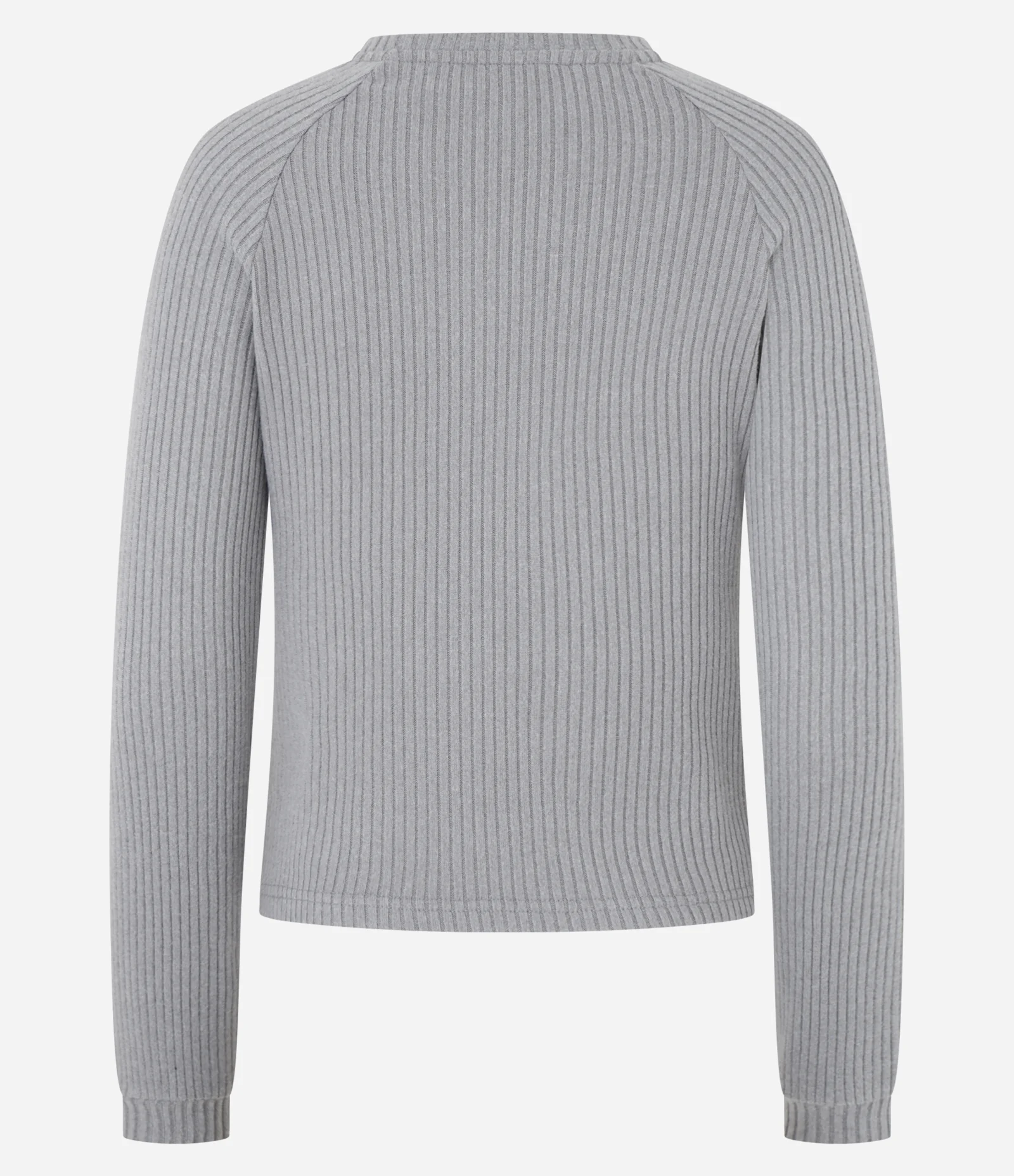 Blusa Slim Canelada Felpuda com Cava Raglan Cinza 6