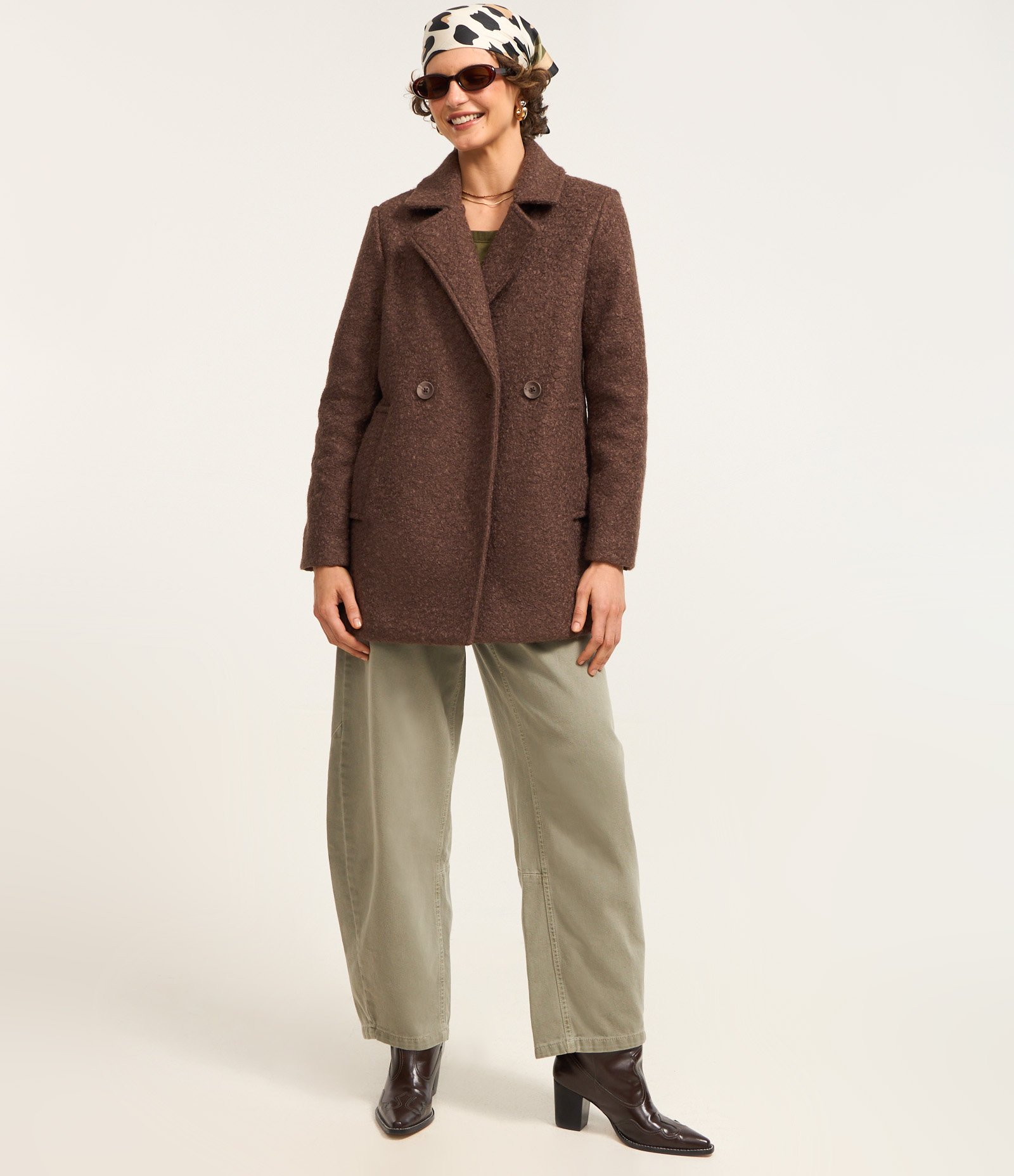 Casaco Alongado em Polyvelour com Textura Boucle 2