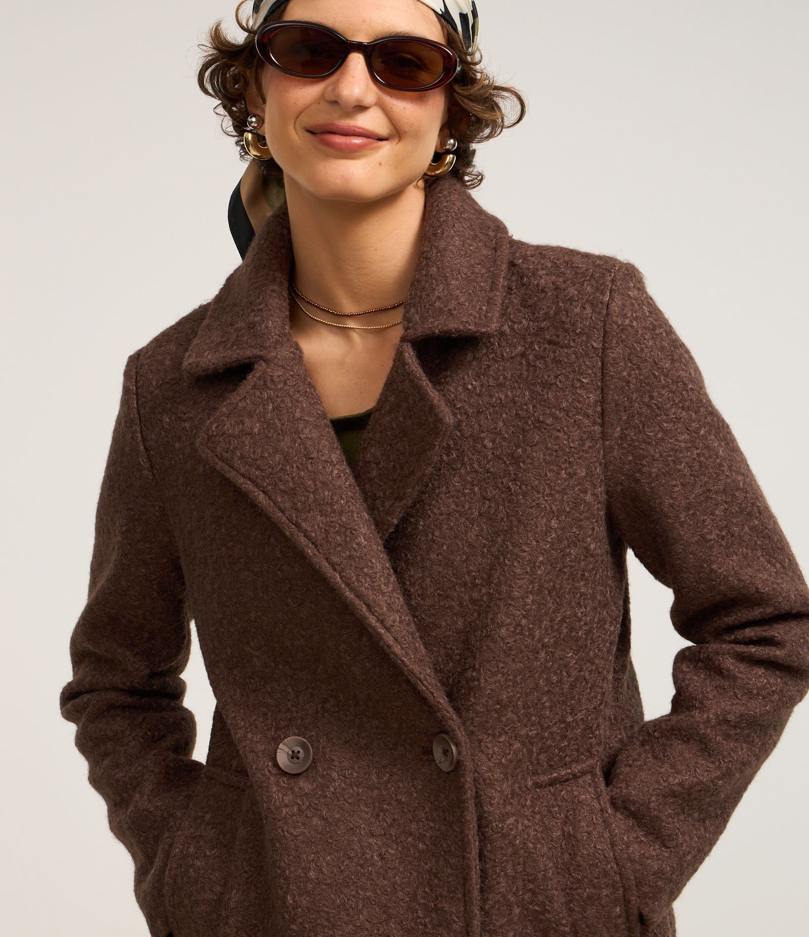 Casaco Alongado em Polyvelour com Textura Boucle 3