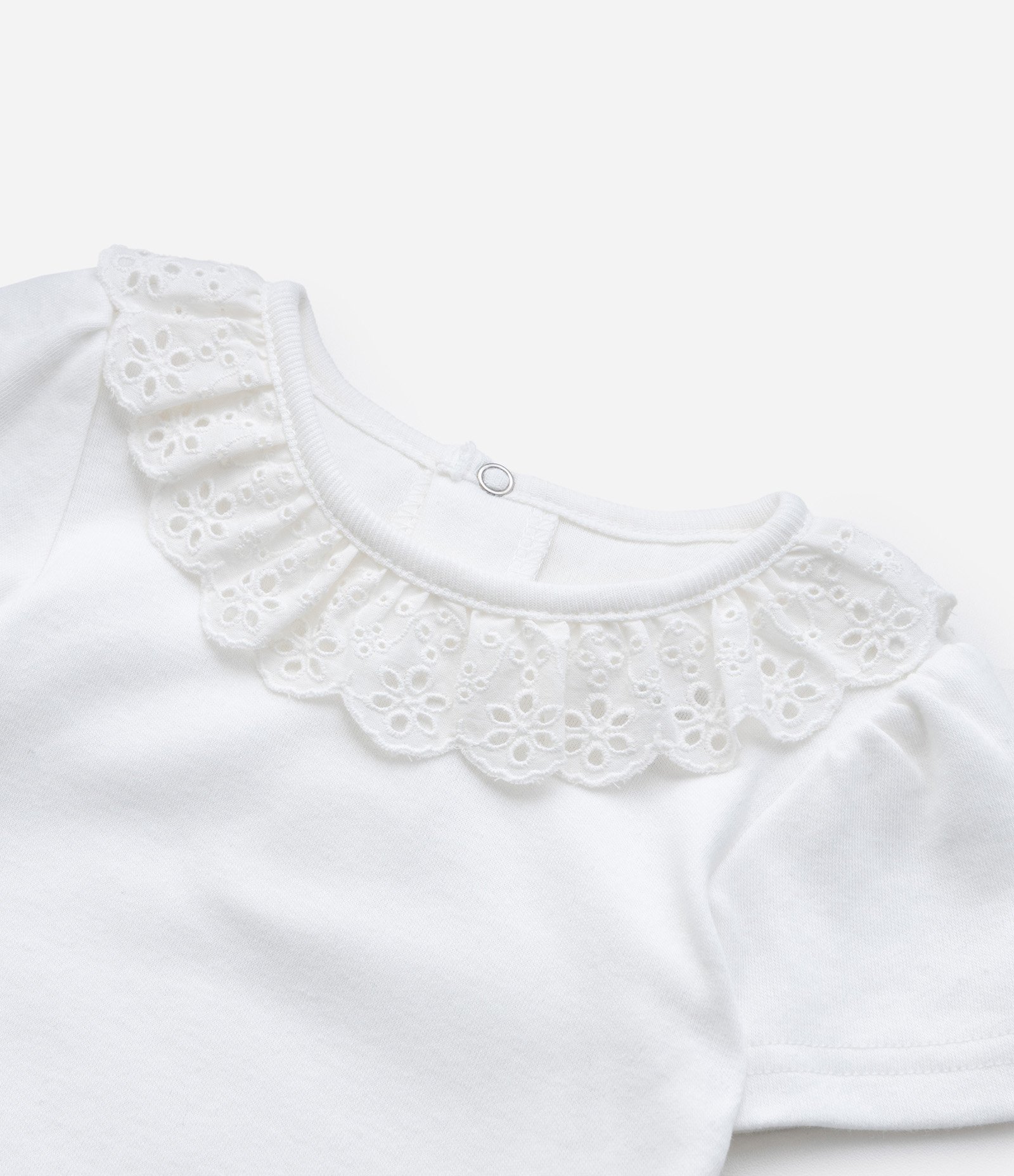 Body Infantil com Babadinho em Broderie na Gola - Tam 0 a 24 meses Branco 6