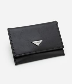 Carteira P PU Liso Envelope em Preto Caseína com Plaquinha Triângulo Gun LALA EQUIPAMENTO ST_FW25_CTA_0019