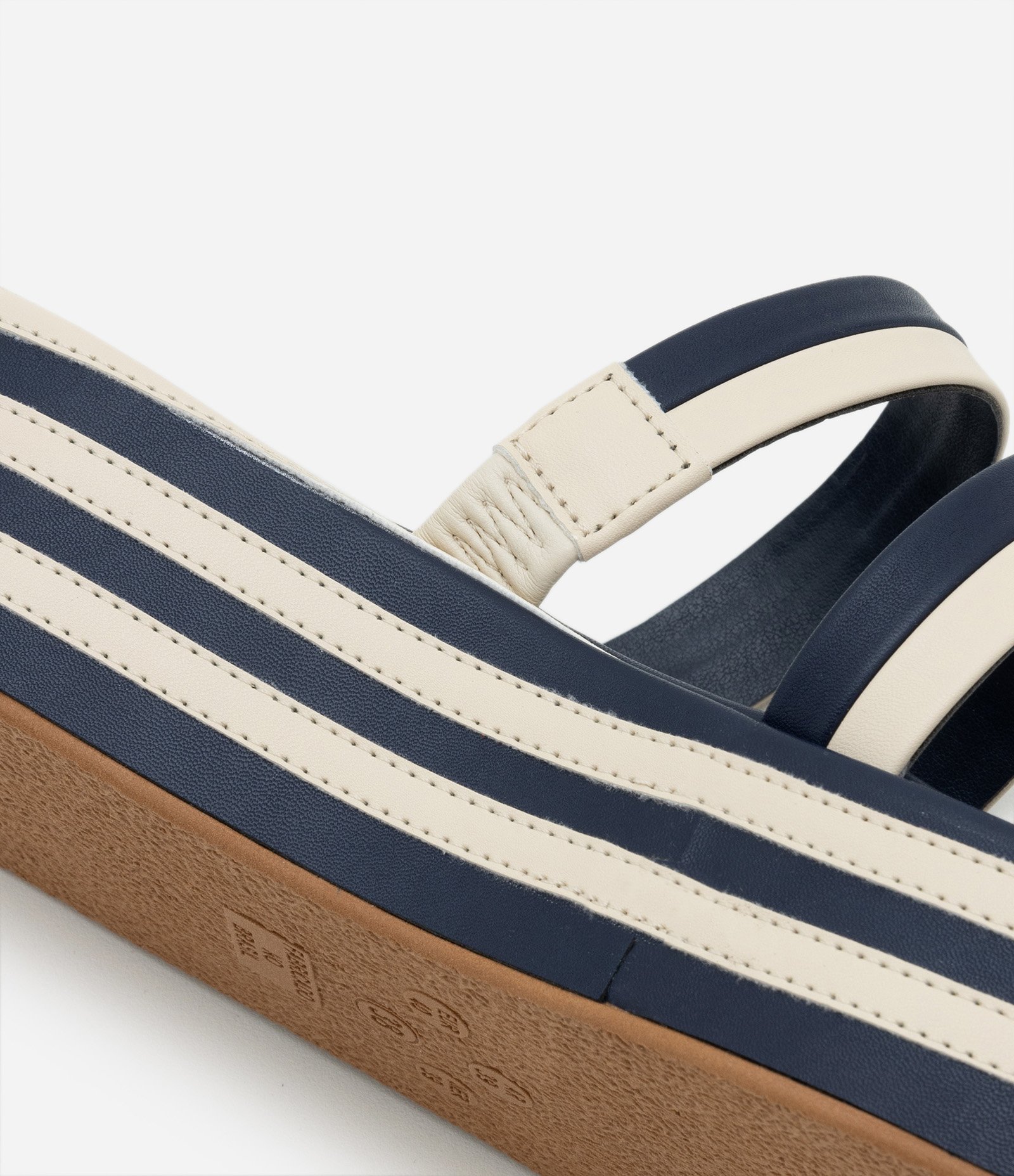 Sandália Flatform em PU com Listras Azul 4
