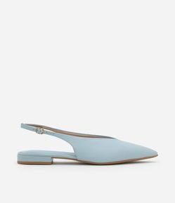 Sapatilha Slingback em Material Sintético com Decote U