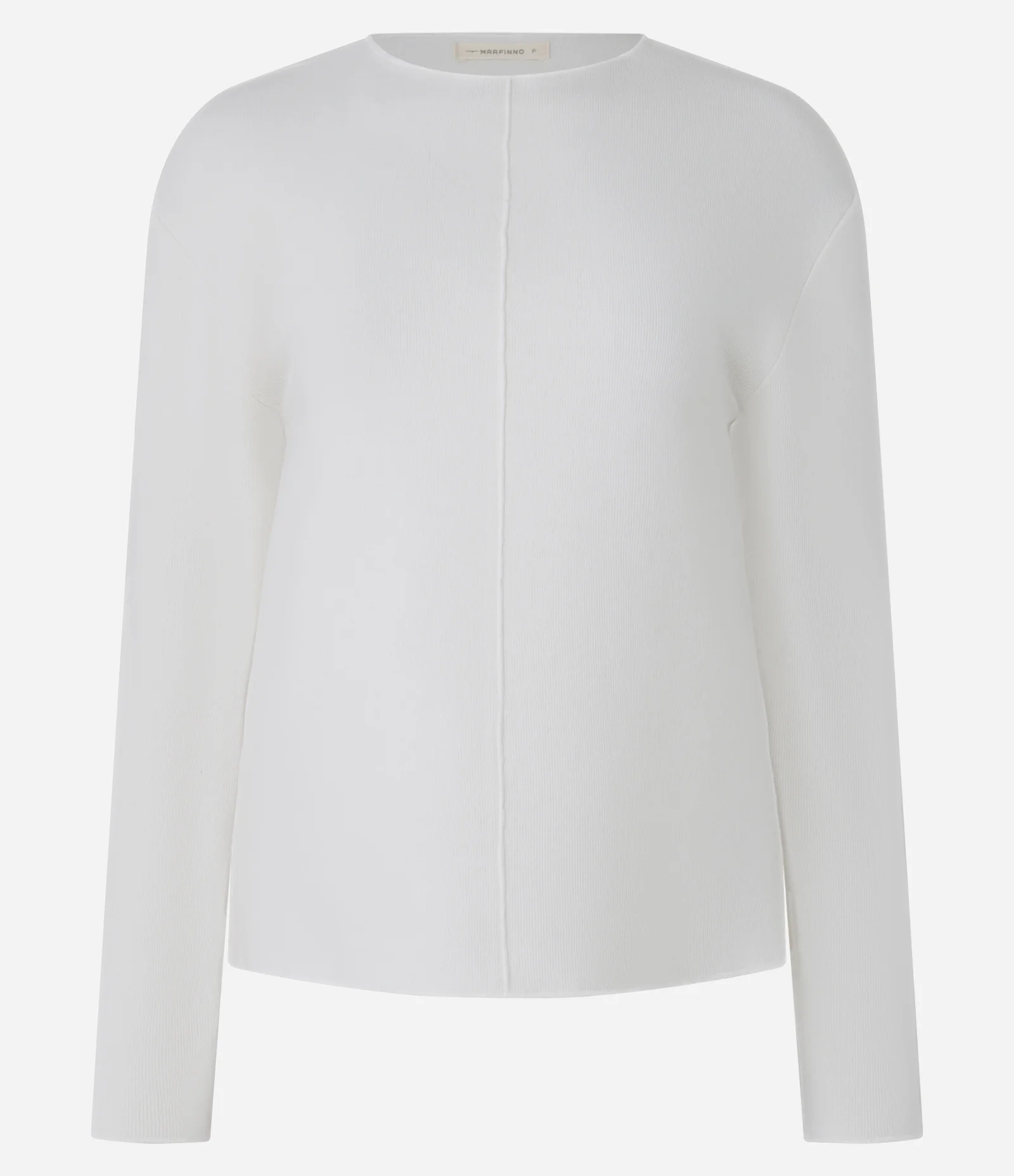 Blusa em Moletinho com Friso Frontal e Gola Média Off White 5