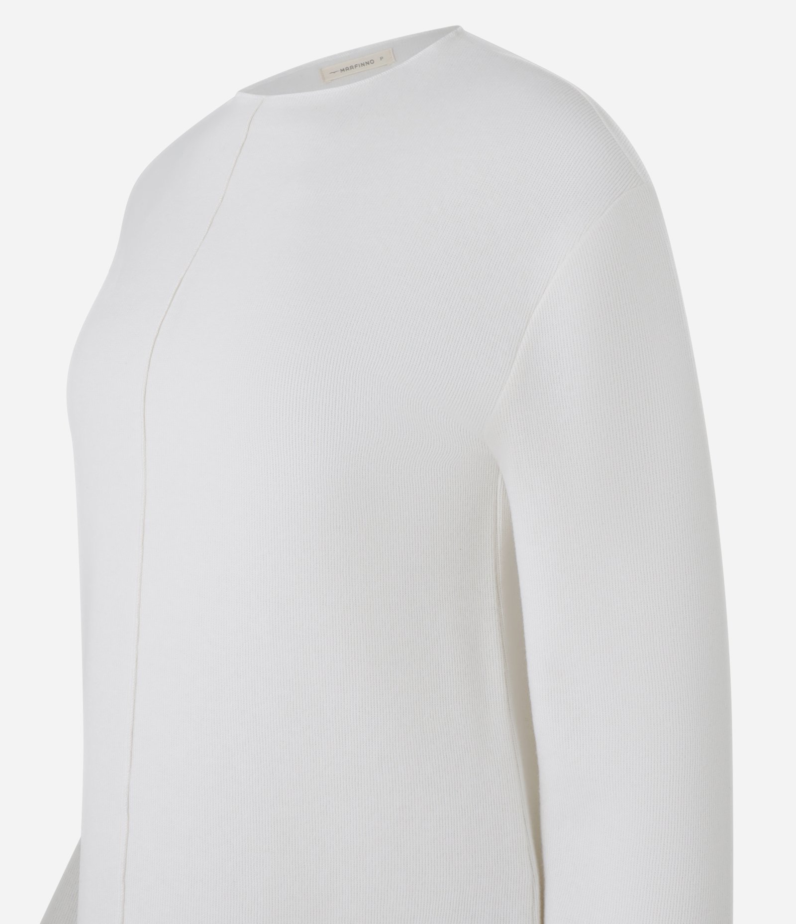 Blusa em Moletinho com Friso Frontal e Gola Média Off White 6