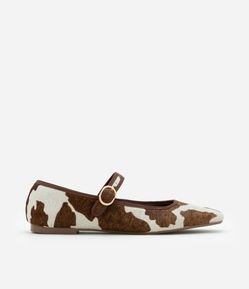 Sapatilha em Couro Animal Print Vaca