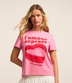 Blusa T-shirt em Algodão com Estampa L Amour Express