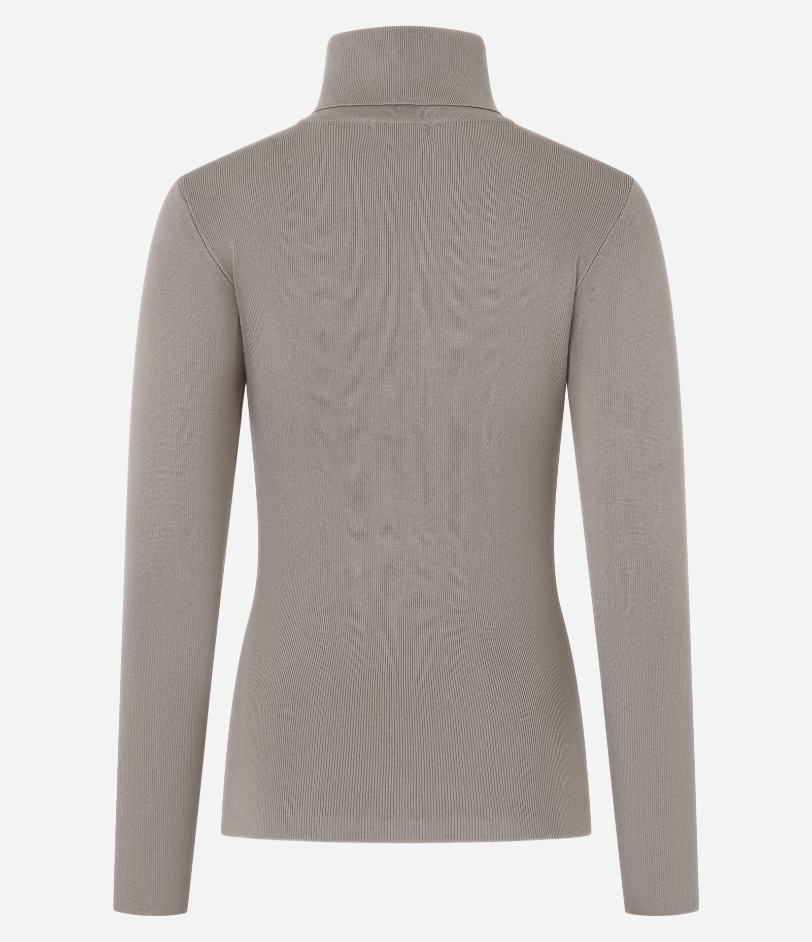 Suéter em Tricô com Gola Alta Estruturada Cimento 7