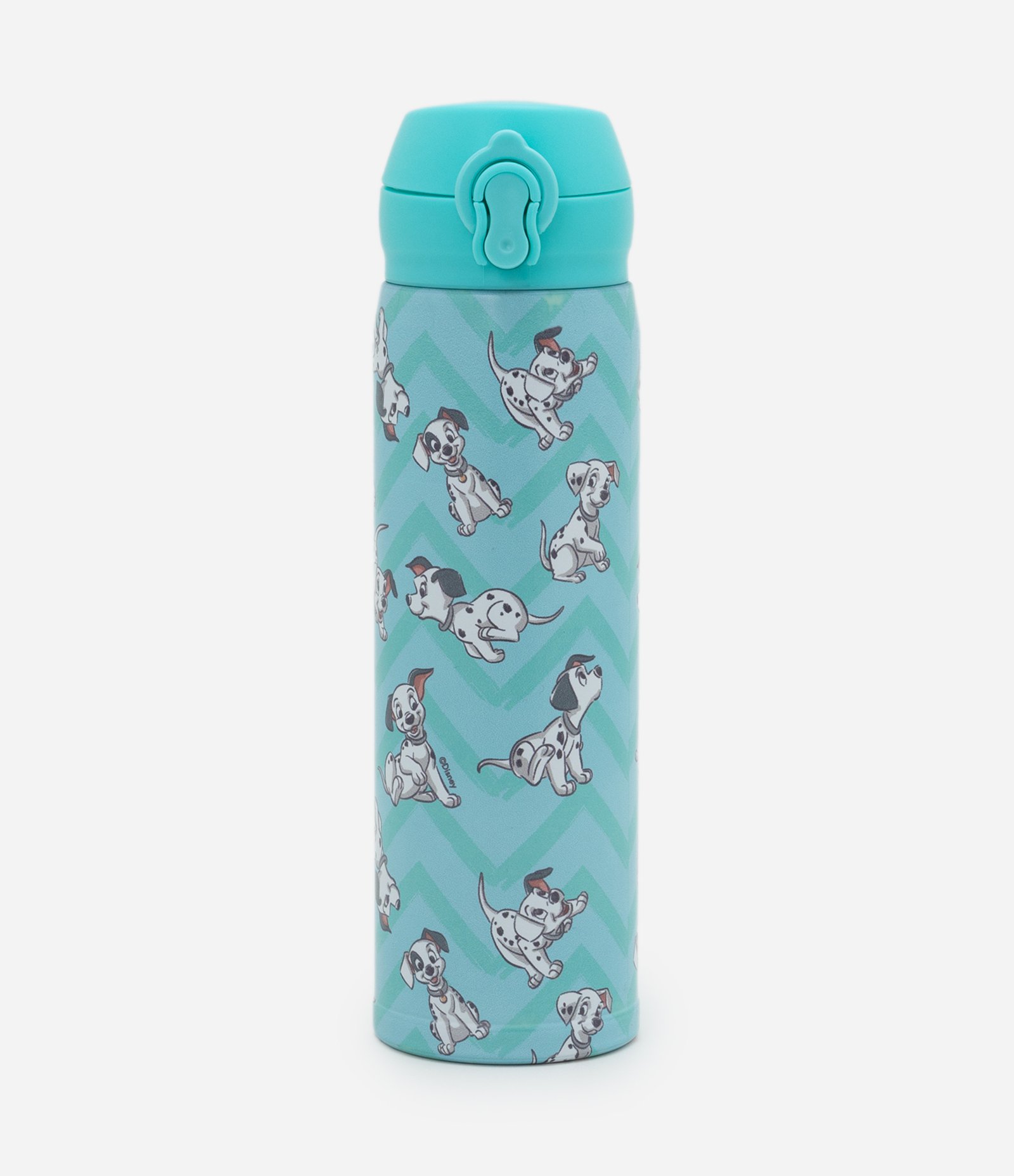 Garrafa Térmica com Botão e Estampa dos Dálmatas 450ml Azul 1