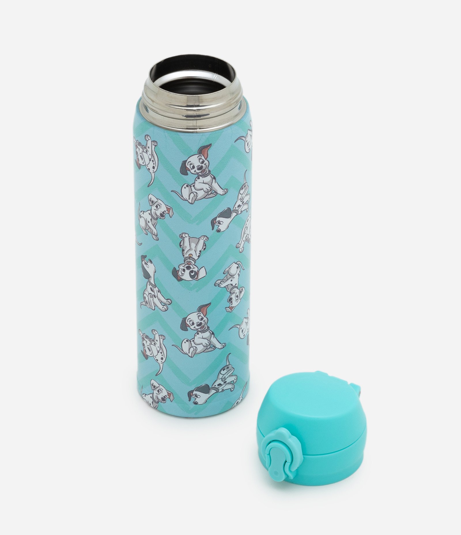 Garrafa Térmica com Botão e Estampa dos Dálmatas 450ml Azul 4