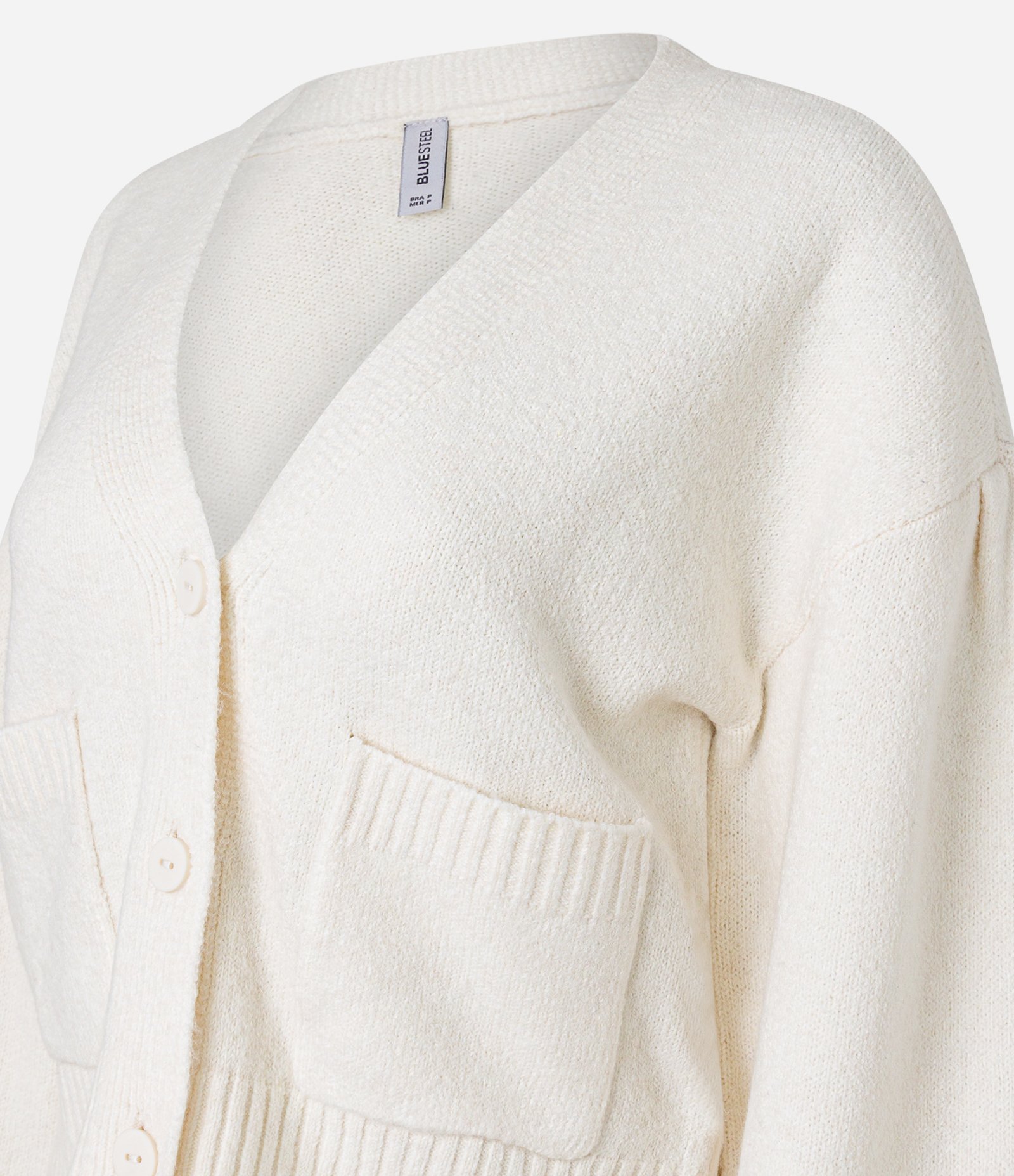 Cardigan Curto em Tricô com Botões e Bolsinhos 5