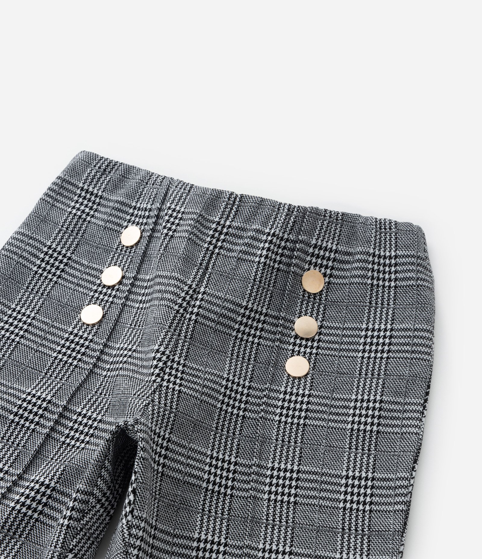Calça Legging Infantil com Estampa Xadrez - Tam 5 a 14 Anos Cinza 5