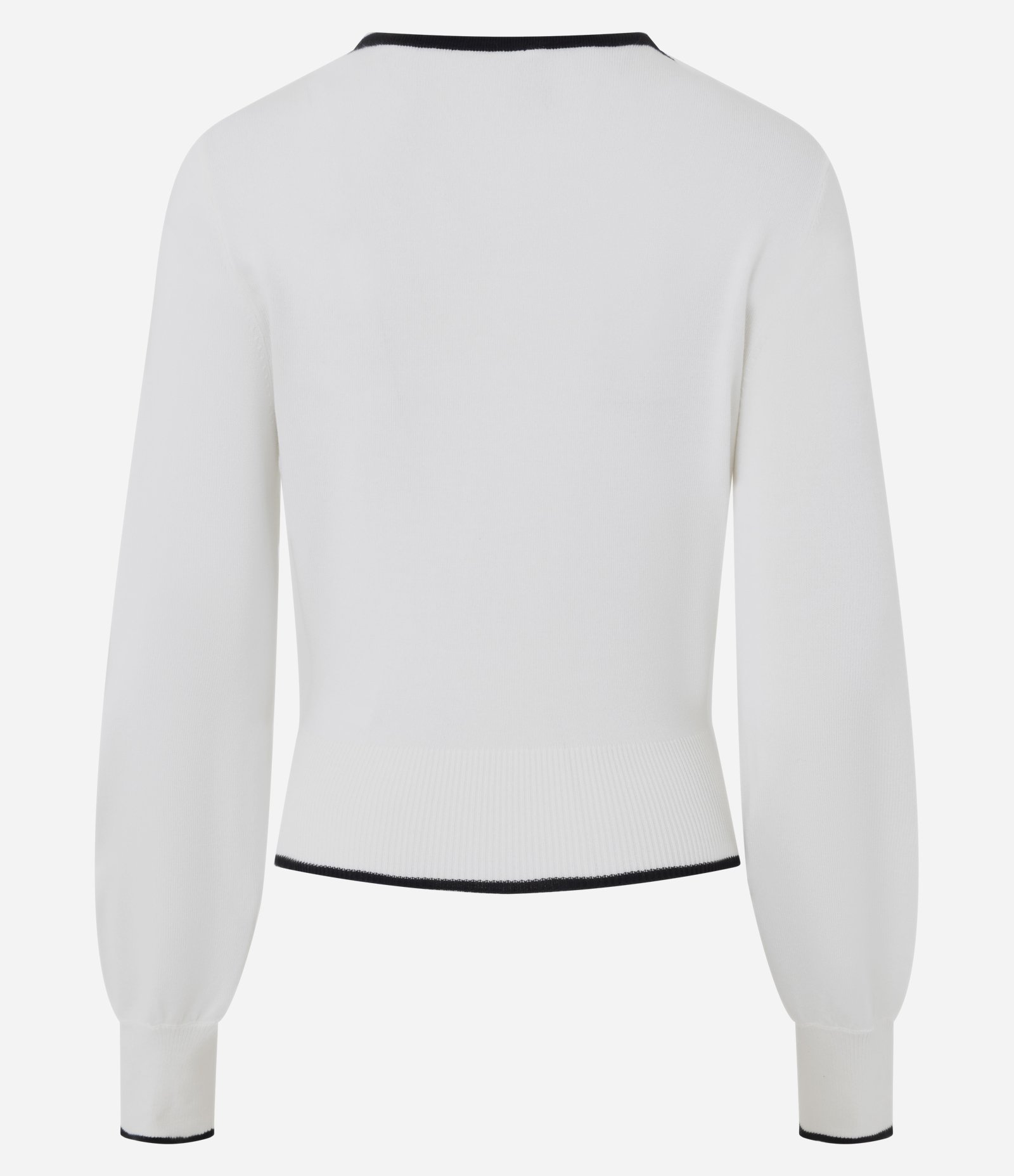 Blusa em Tricô Leve com Decote Quadrado e Contraste Branco 3