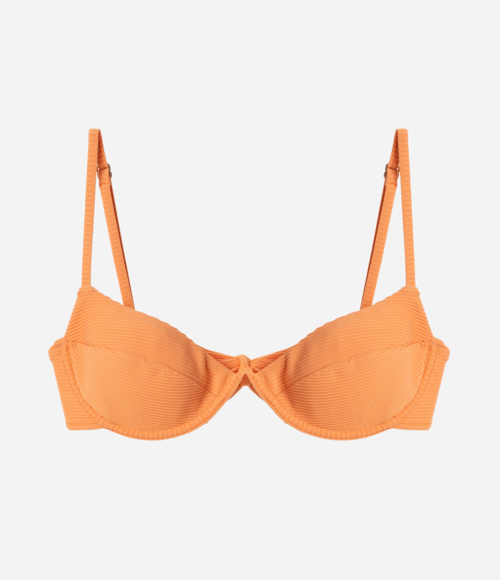 Biquíni Top Meia Taça em Microfibra com Textura Canelada Laranja 6