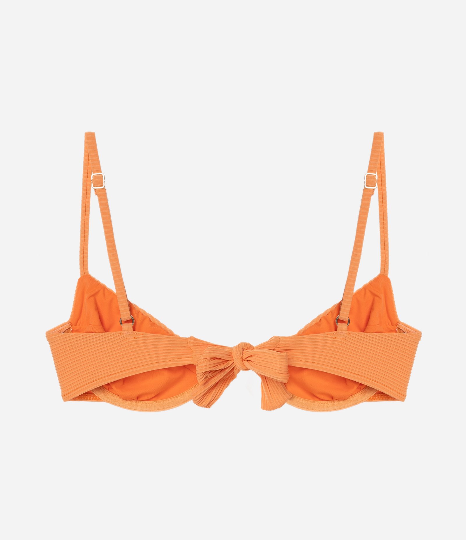 Biquíni Top Meia Taça em Microfibra com Textura Canelada Laranja 7