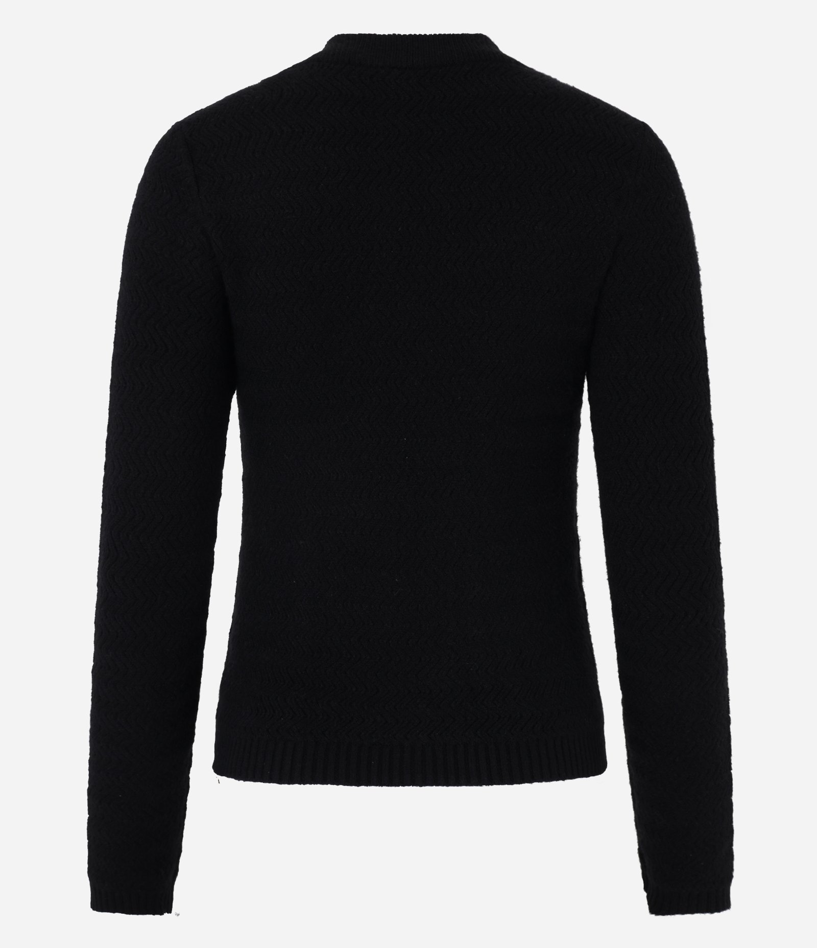 Blusa em Tricô Leve com Gola Redonda e Textura Preto 3