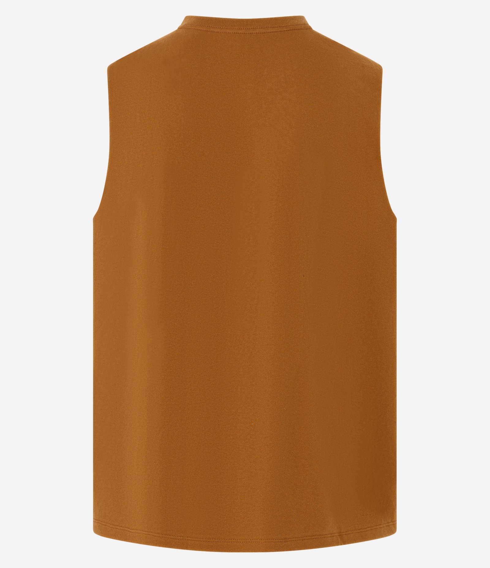 Regata Machão em Algodão com Gola Redonda e Etiqueta na Barra Marrom 5