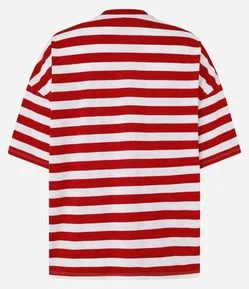 Camiseta Oversized com Estampa Listrada