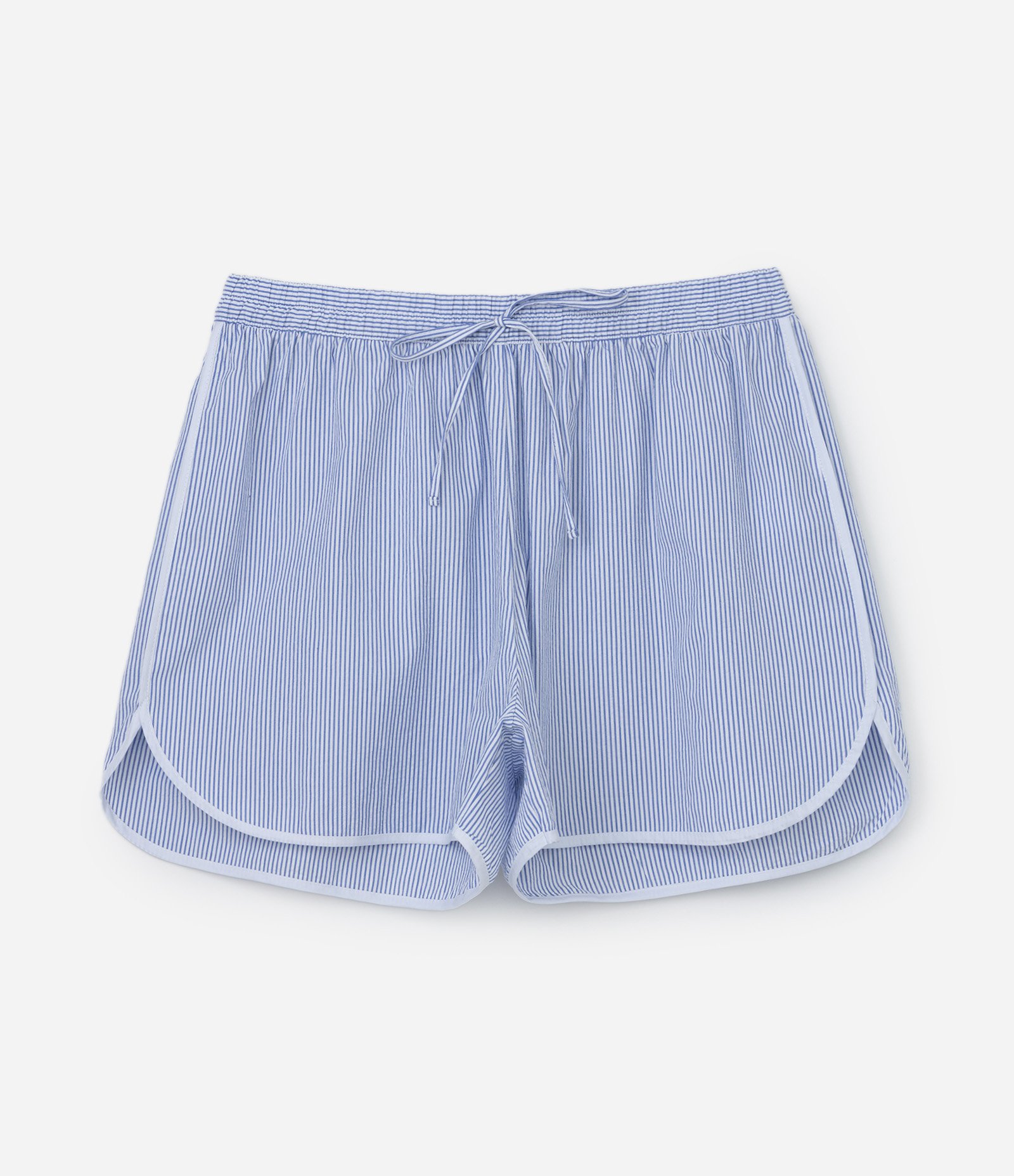 Short em Tricoline Listrado Curve & Plus Size Azul 5