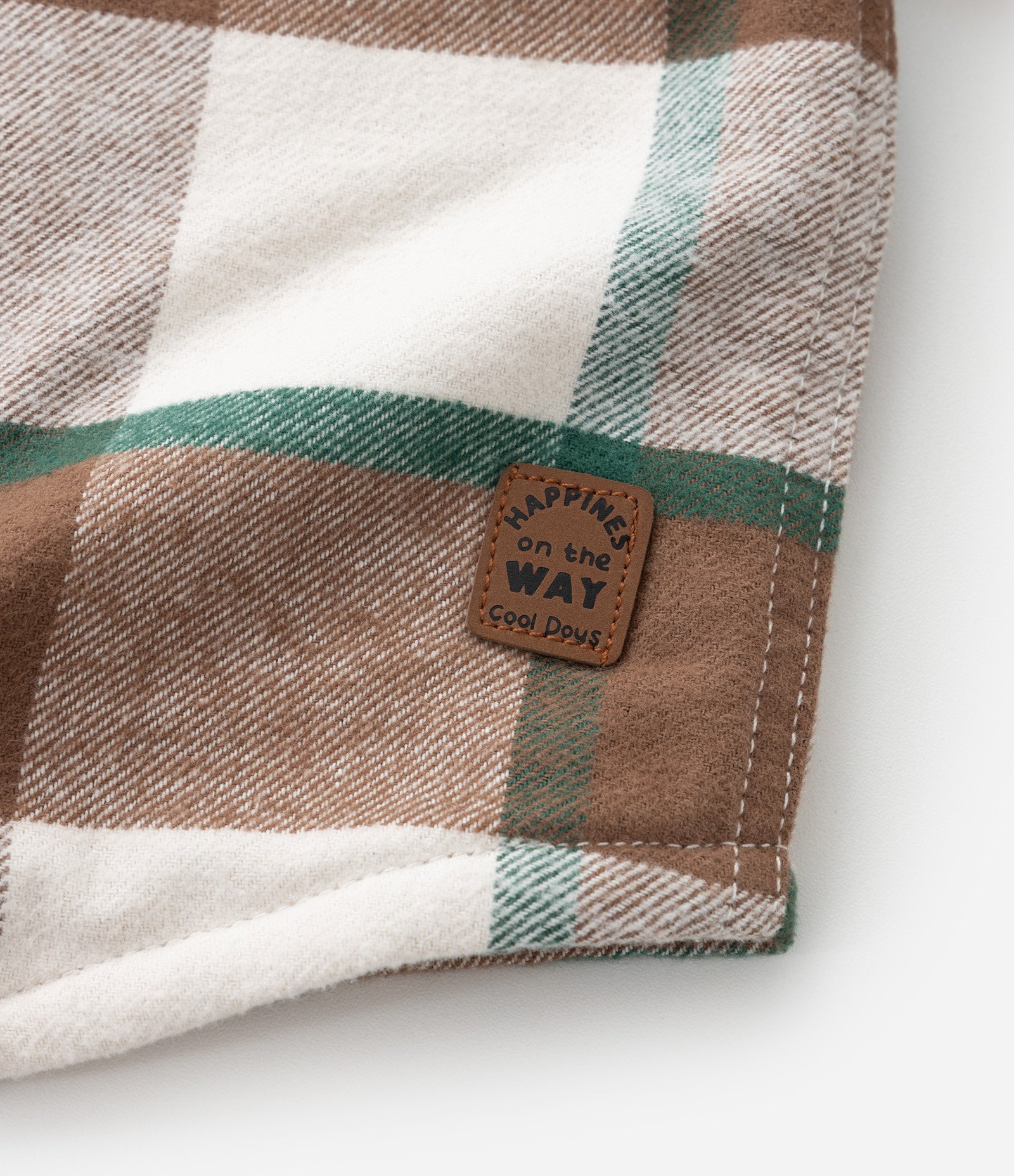 Camisa Infantil Xadrez com Forro em Sherpa - Tam 1 a 6 Anos Marrom/Bege 6