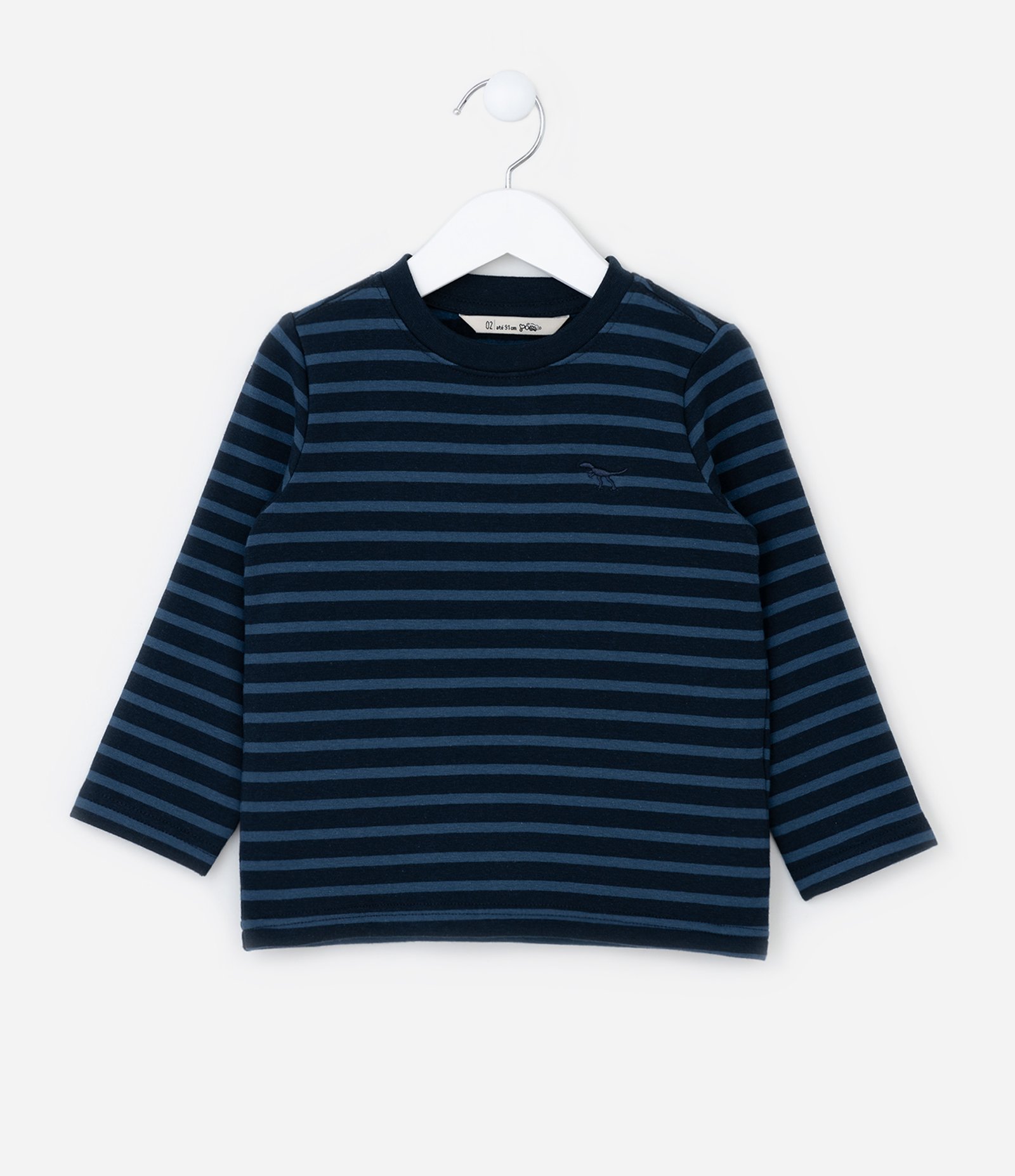 Camiseta Infantil com Estampa Listrada - Tam 1 a 5 Anos Azul 1