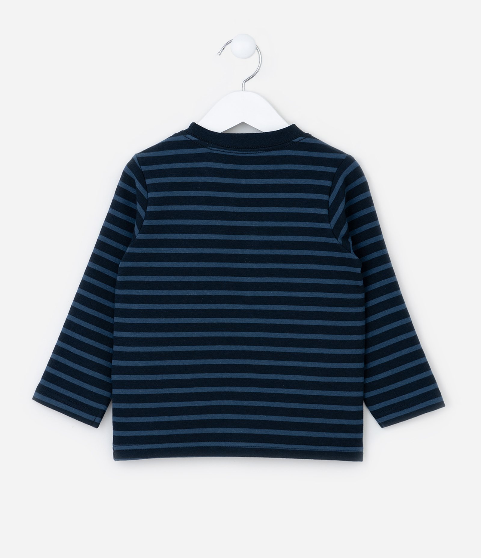 Camiseta Infantil com Estampa Listrada - Tam 1 a 5 Anos Azul 2