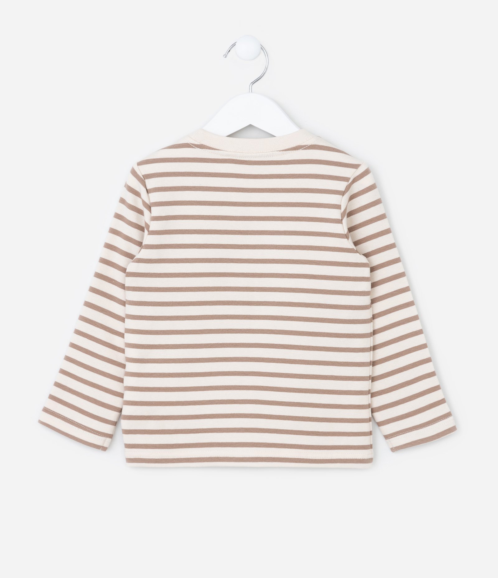 Camiseta Infantil com Estampa Listrada - Tam 1 a 5 Anos Bege 2