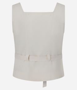 Blusa em Sarja com Abotoamento de Cinto de Tecido