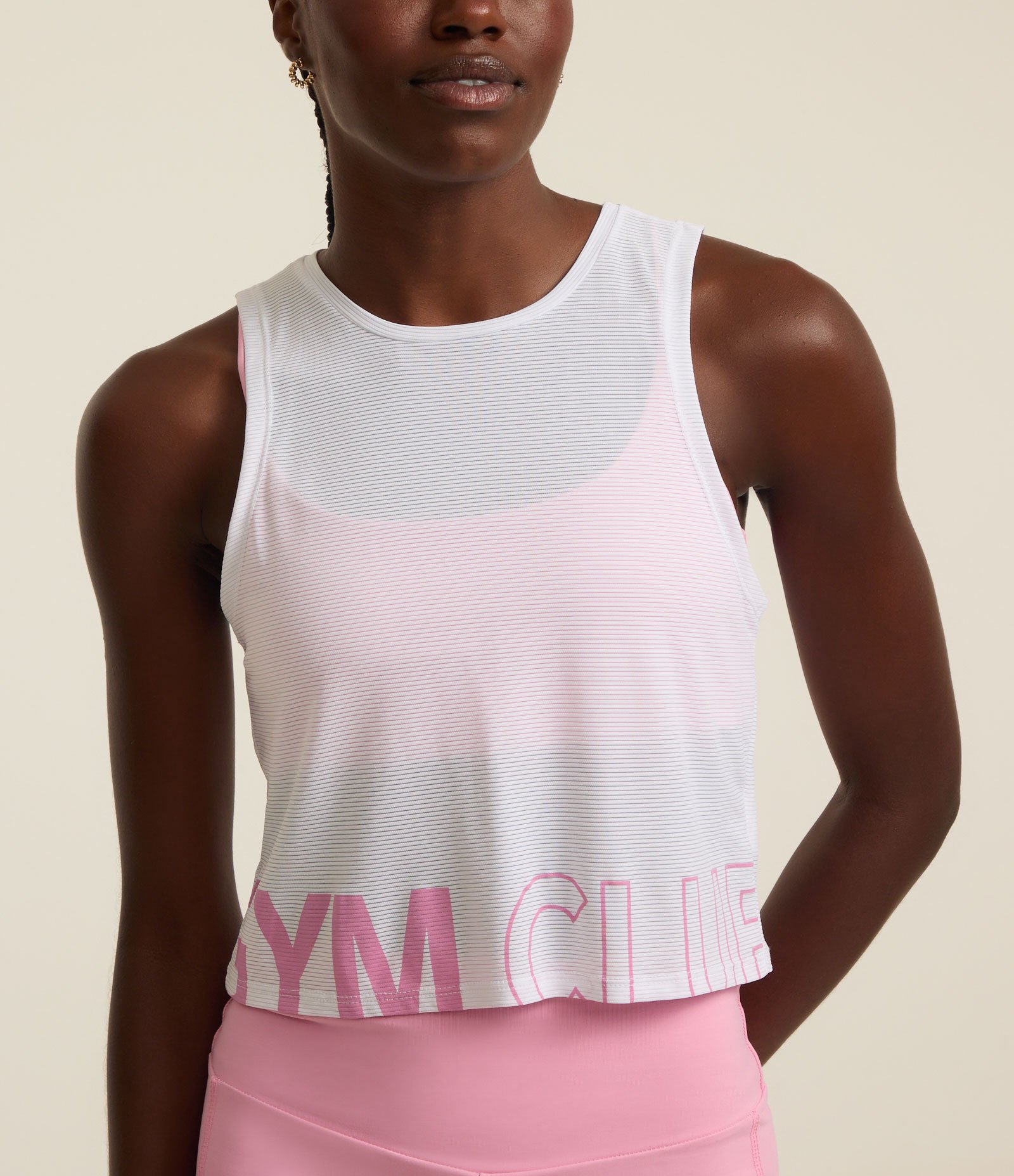 Regata Cropped Esportiva em Microfibra com Estampa Gym Club Branco 4