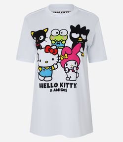Camiseta em Algodão com Estampa Hello Kitty & Amigos