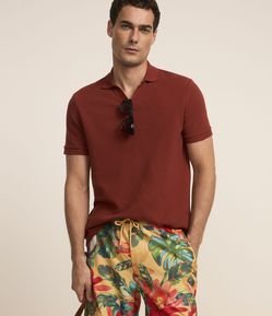 Camisa Polo Comfort em Algodão com Textura Canelada