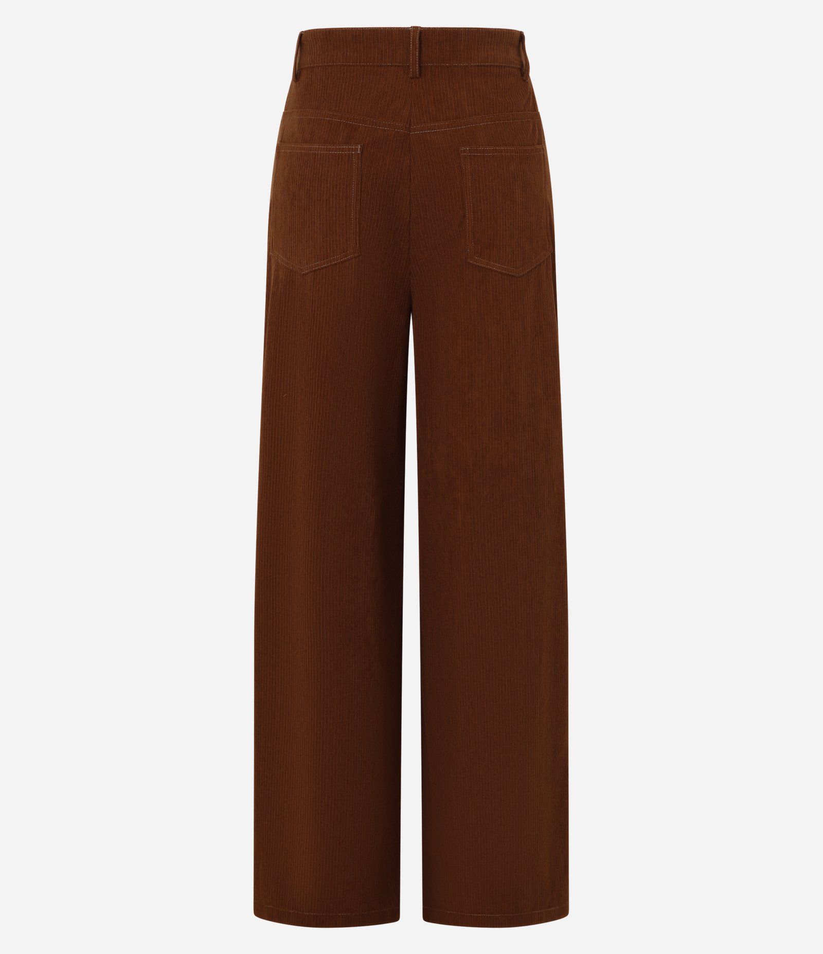 Calça Pantalona em Veludo Cotelê com Friso Frontal Marrom 8