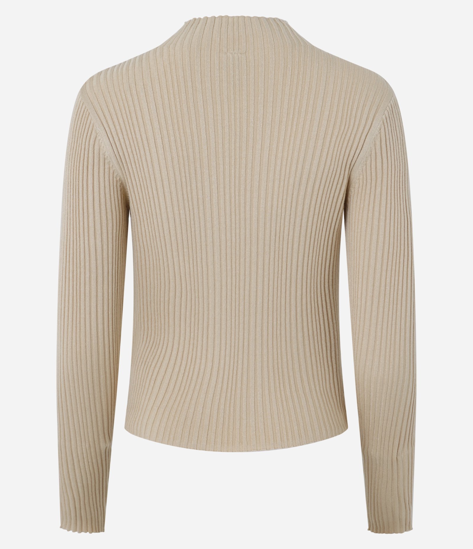 Blusa em Tricô com Golinha Alta Bege 6