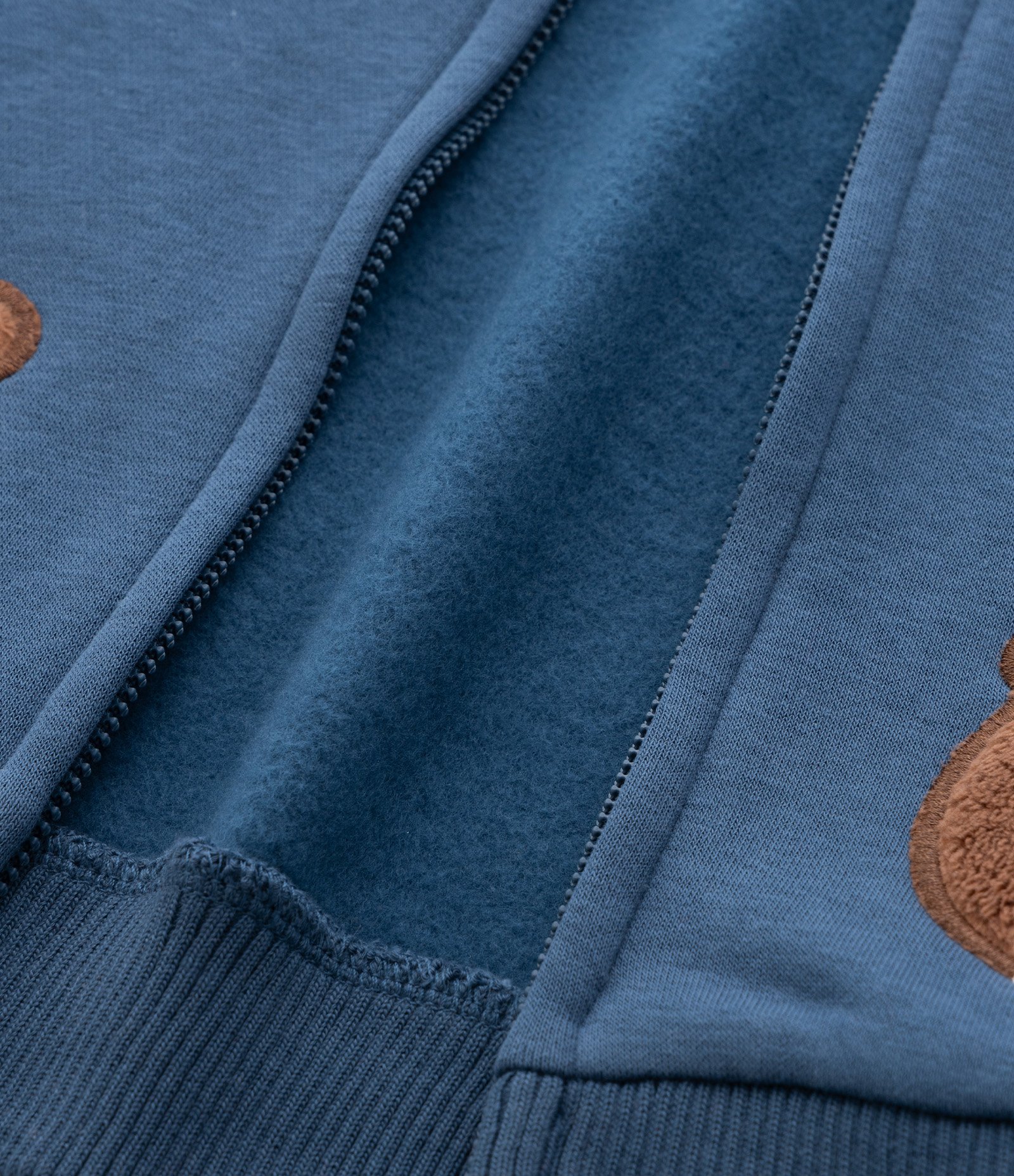 Jaqueta Bomber Infantil com Bordado Urso - Tam 1 a 5 Anos Azul/Marrom 4