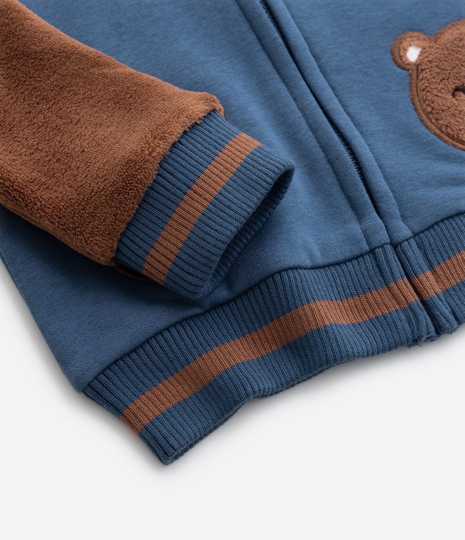 Jaqueta Bomber Infantil com Bordado Urso - Tam 1 a 5 Anos Azul/Marrom 6