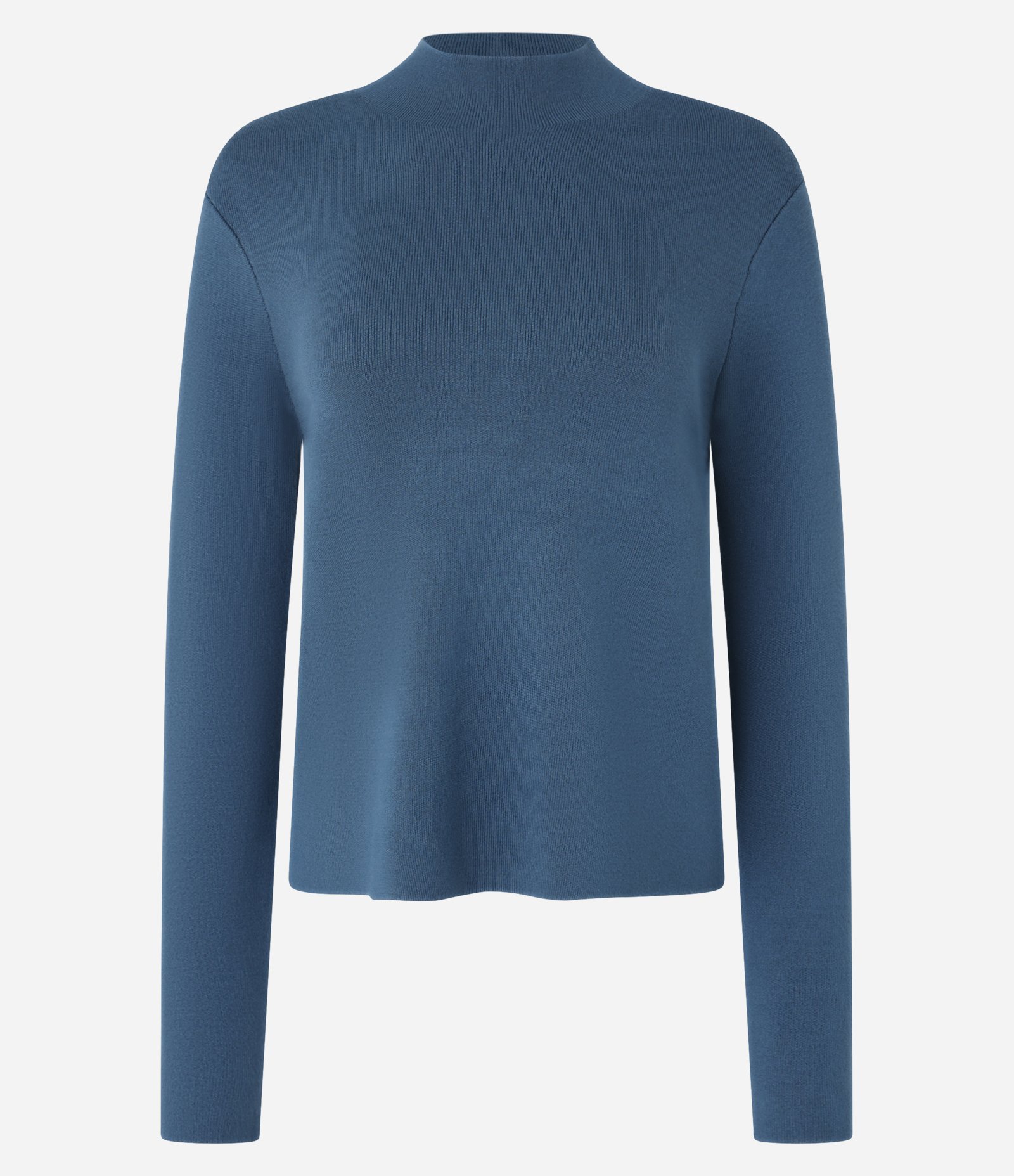 Blusa em Tricô com Golinha Alta Azul 5