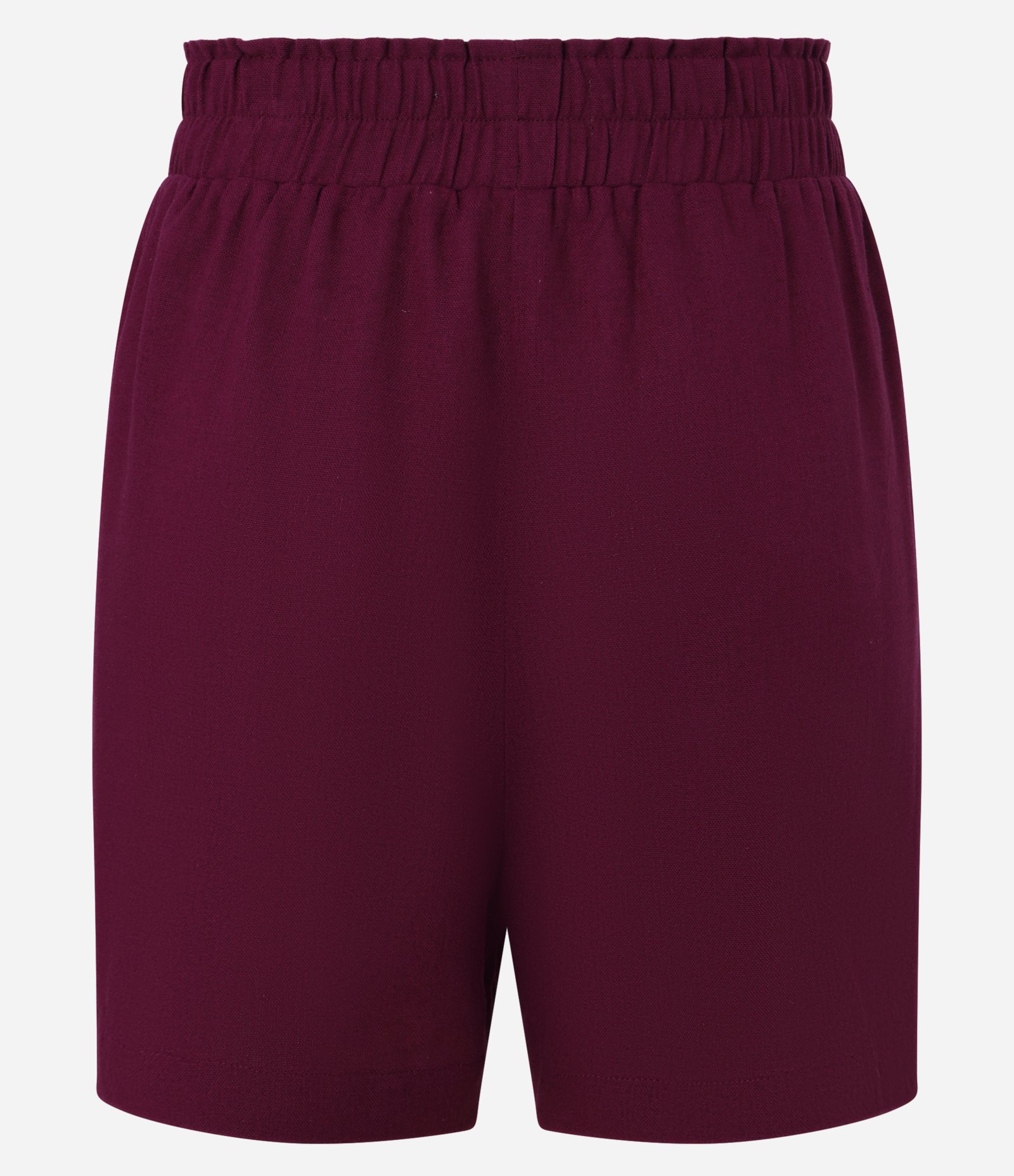 Short Runner em Viscose e Linho com Elástico no Cós e Bolsos