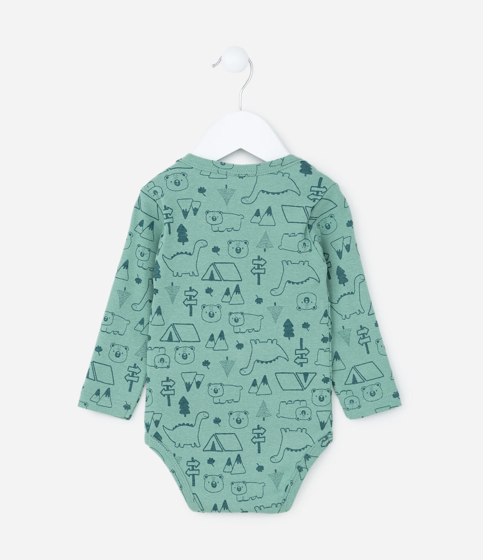 Body Infantil com Estampa Dinossauros - Tam RN a 18 meses Verde 2