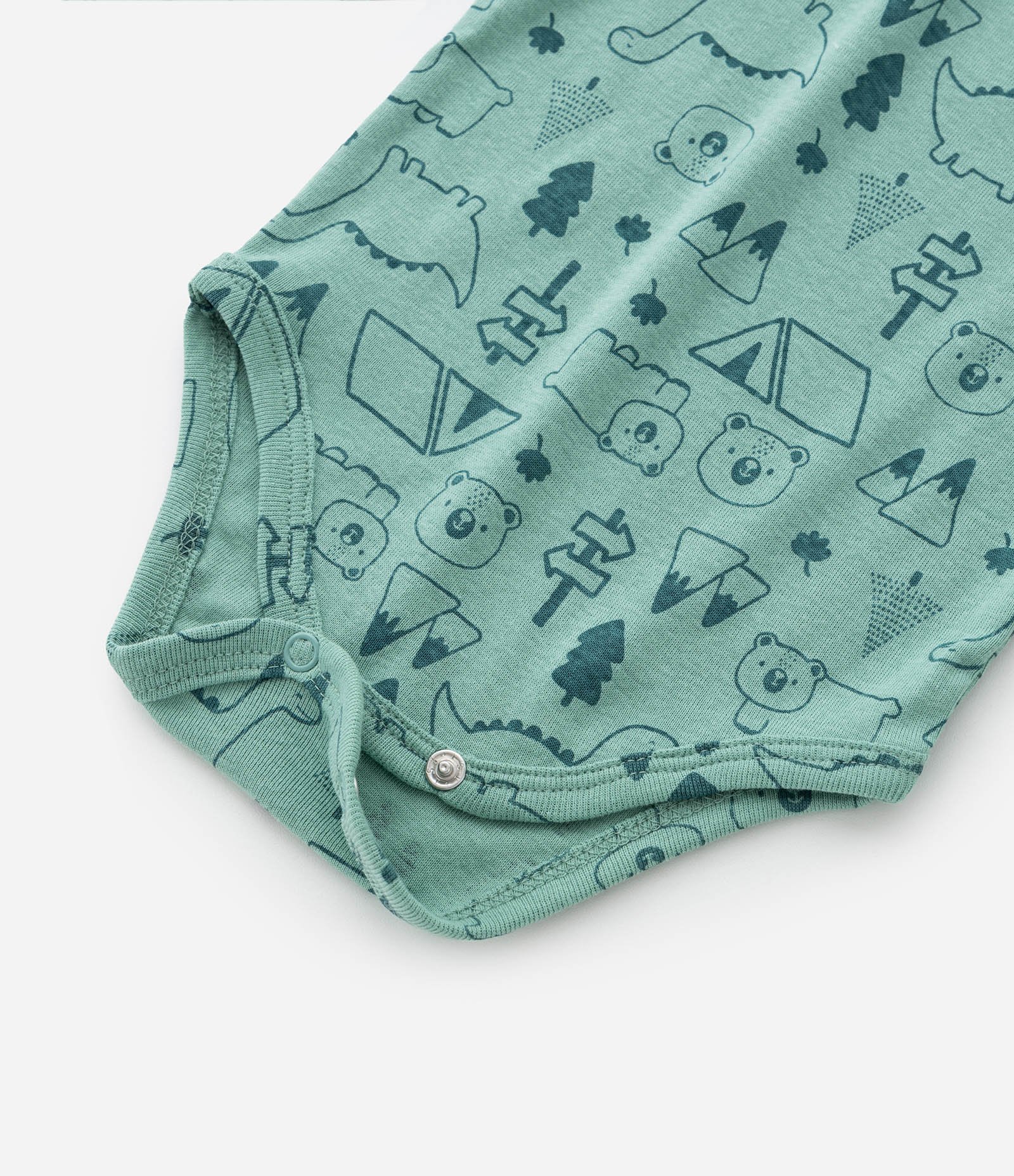 Body Infantil com Estampa Dinossauros - Tam RN a 18 meses Verde 5
