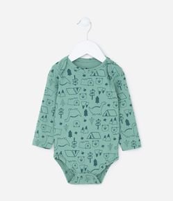 Body Infantil com Estampa Dinossauros - Tam RN a 18 meses