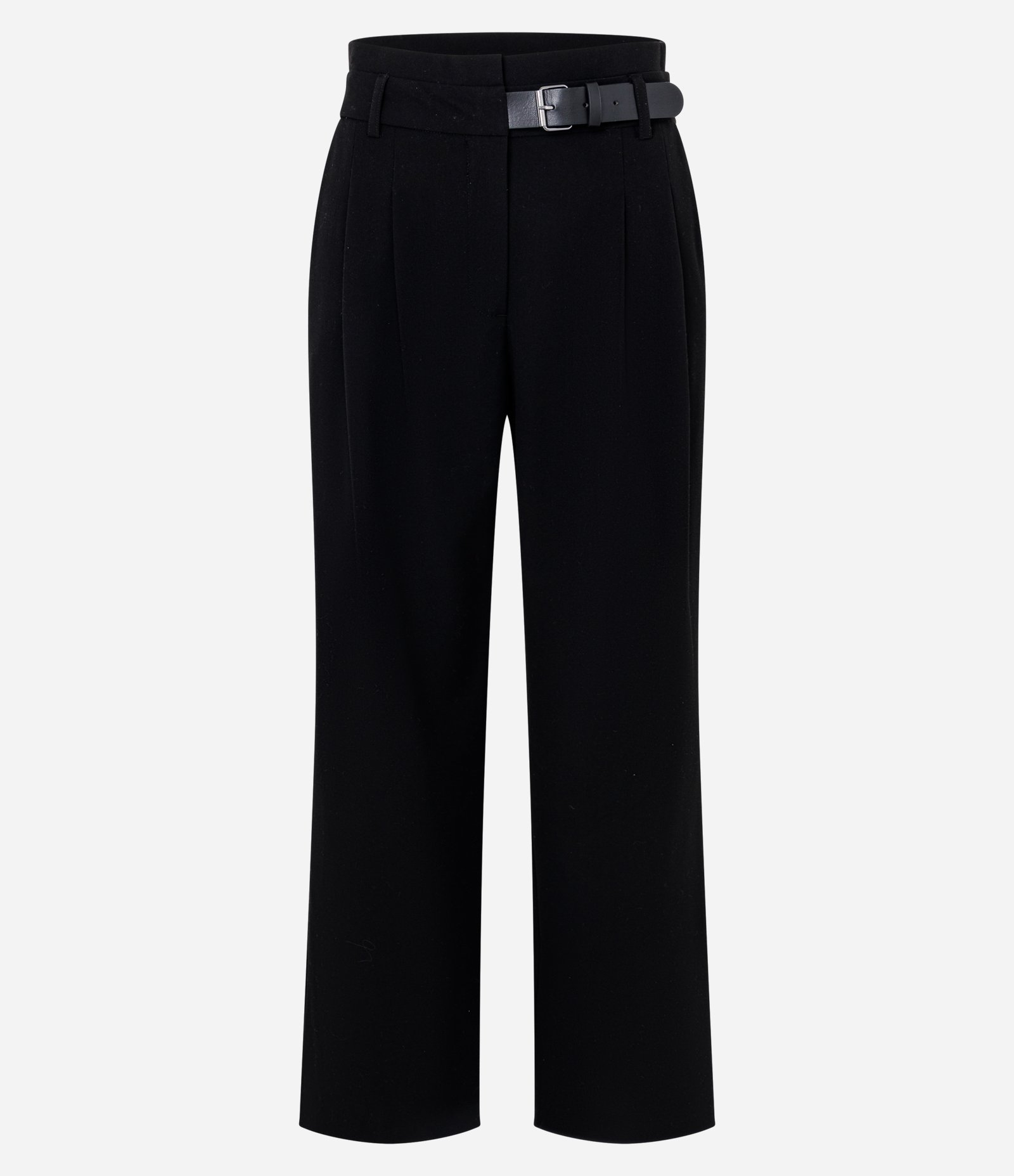 Calça Wide Leg Alfaiatada com Cinto em PU Preto 7