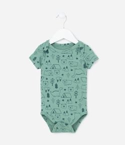 Body Infantil com Estampa Dinossauros - Tam RN a 18 meses
