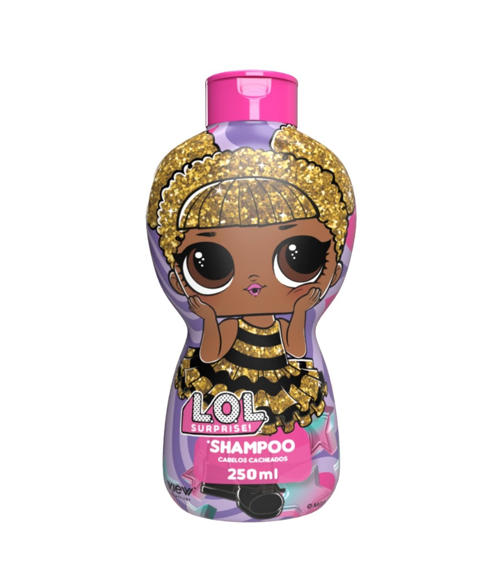 Kit Shampoo 250ml + Condicionador 230ml com Cartela de Adesivo Cabelos Cacheados Lol Surprese KIT 1